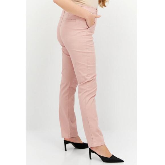 Market and Spruce Women's Pink Regular Fit Plain Stretchable Chino Pants Size 8 - Picture 3 of 7